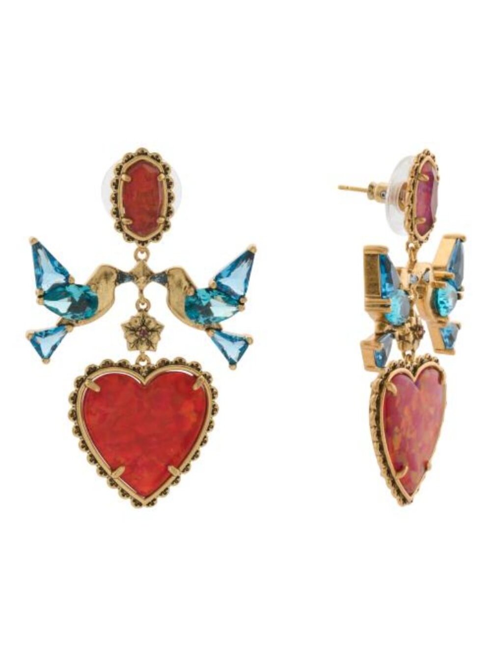 KENDRA SCOTT Gold Multi Snow White Heart Earrings
